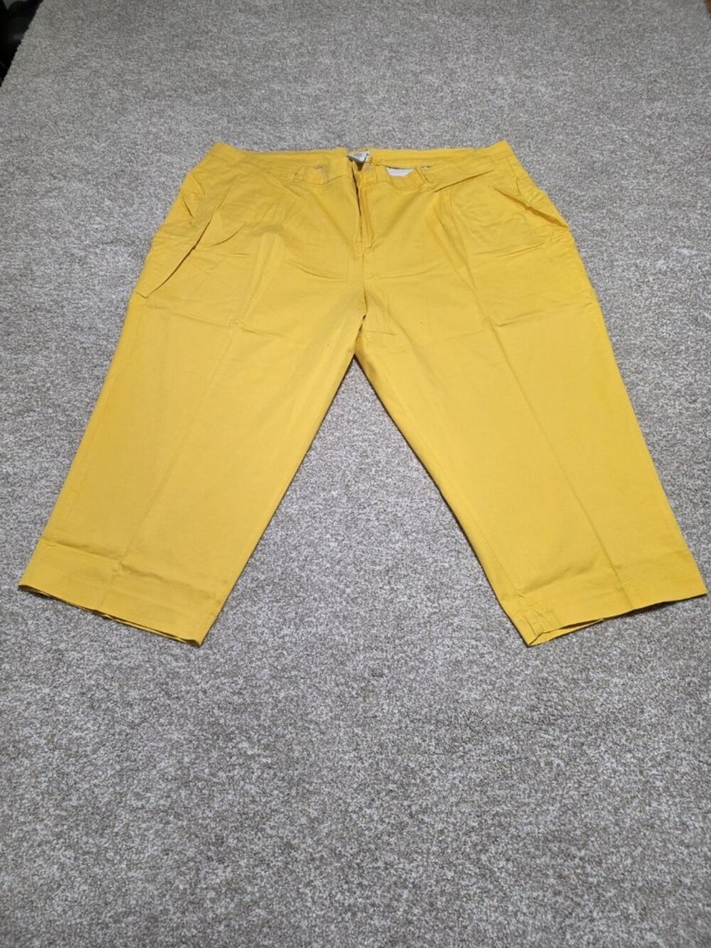 Jessica London Women’s Yellow Long Shorts Plus Size 28
